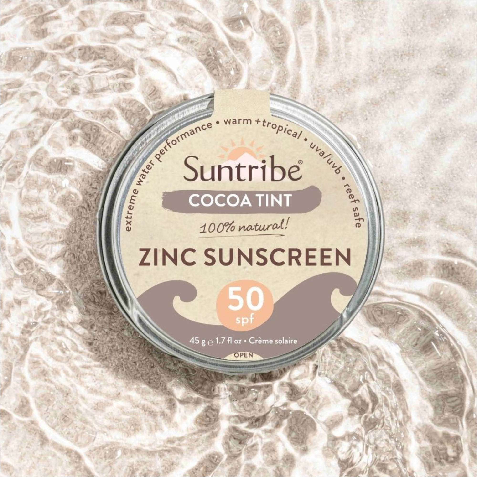 2026 Suntribe Bio-Mineral-Zink-Zinn SPF 50 STZT - Cocoa Tint